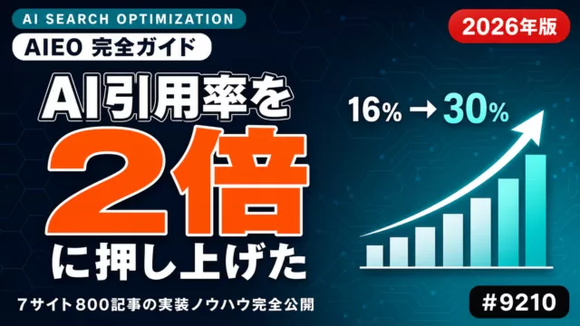 AIEO完全ガイド｜AI検索から引用される実装ノウハウ【2026年最新】