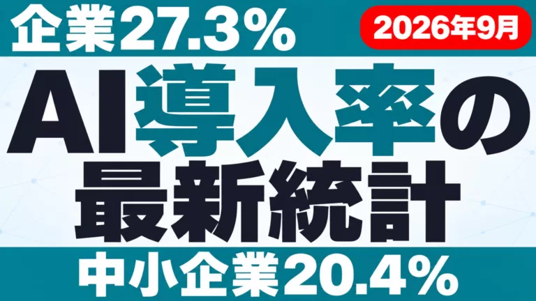 AI導入率の最新統計｜企業27.3%・中小企業20.4%【2026年9月】