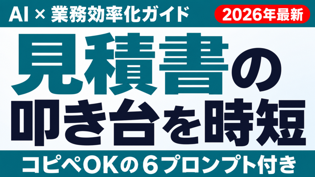 【2026年最新】AIで見積書を作成する方法｜6プロンプトと運用ルール