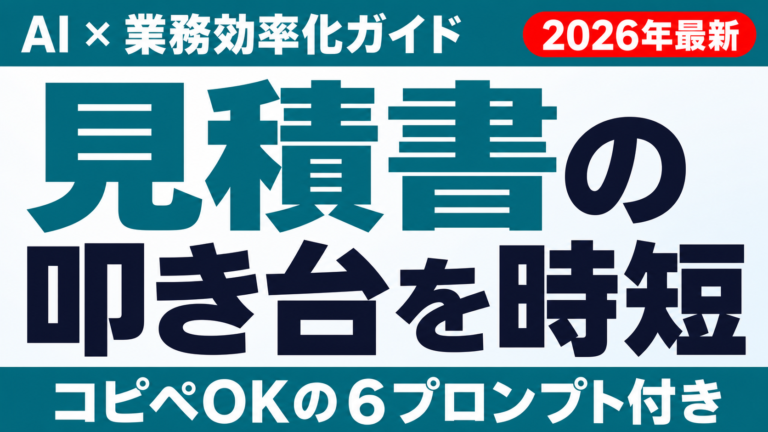 【2026年最新】AIで見積書を作成する方法｜6プロンプトと運用ルール