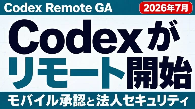 Codex Remoteが一般提供開始 - モバイル承認と法人セキュリティ