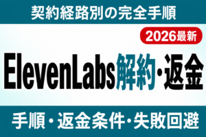【2026年最新】ElevenLabsの解約・返金方法｜契約経路別の完全手順