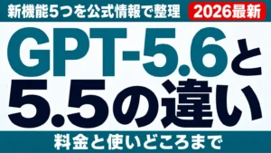 【2026年7月】GPT-5.6とGPT-5.5の違いは？新機能を公式情報で整理