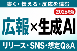 【2026年最新】広報・PR部門の生成AI活用｜リリース・SNS・想定Q&Aを効率化