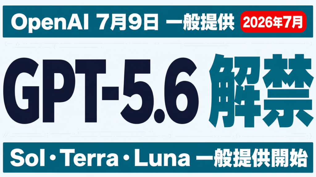 GPT-5.6が7月9日解禁｜「選別提供」はなぜ13日で終わったか【2026年7月】