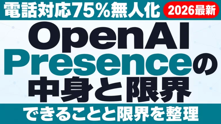 OpenAI Presence、電話対応75%無人化の中身と限界