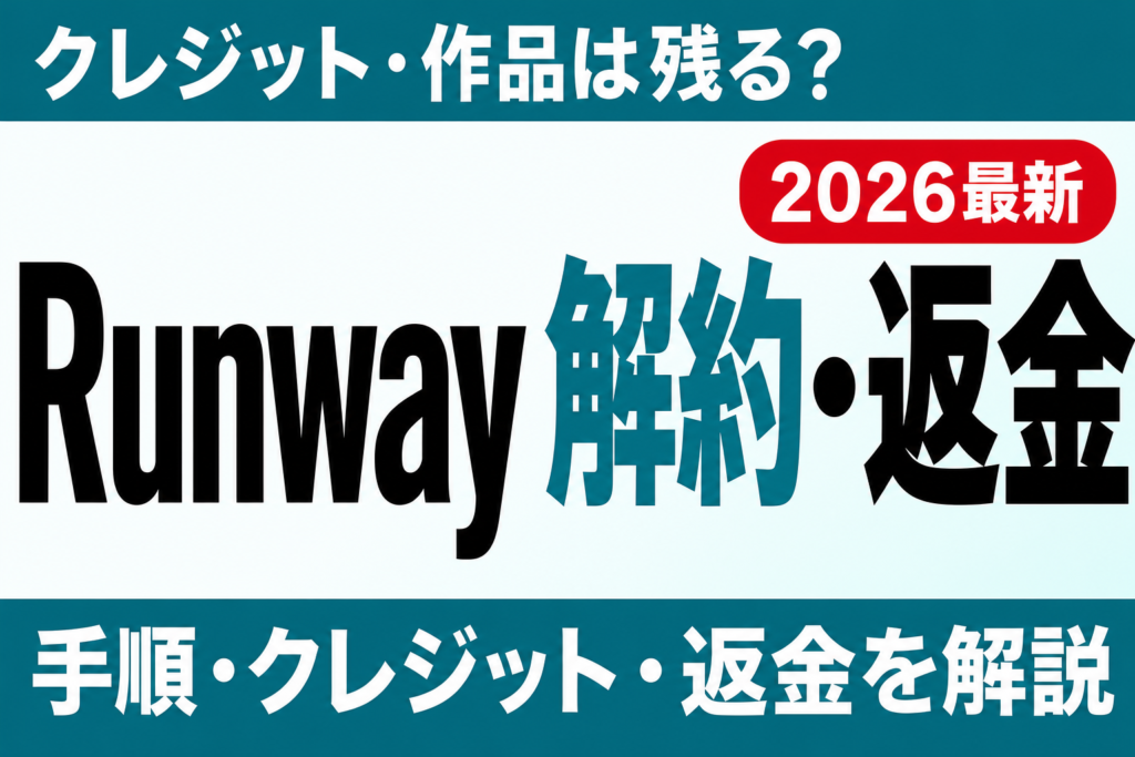 【2026年最新】Runwayの解約方法｜クレジットの扱いと返金を完全解説
