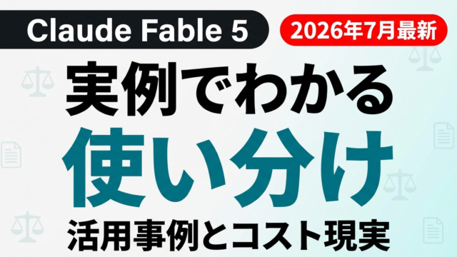 Claude Fable 5 活用事例と使い分け・コスト現実のサムネイル画像