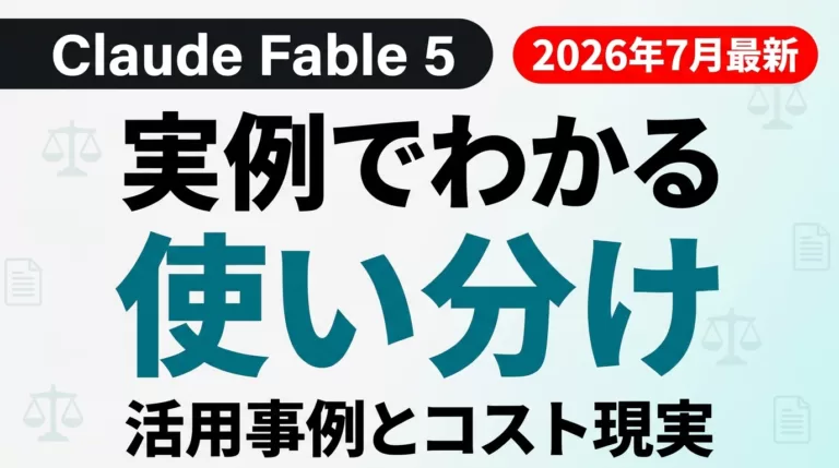 Claude Fable 5 活用事例と使い分け・コスト現実のサムネイル画像