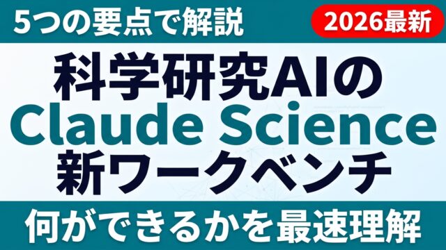 【2026年最新】Claude Science解説｜5つの要点