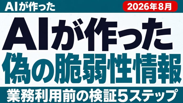 AIが作った偽の脆弱性情報｜業務利用前の検証5ステップ【2026年8月】