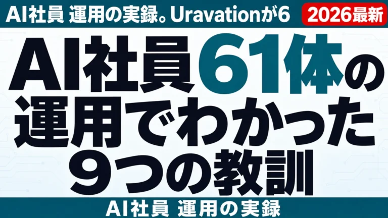 【2026年8月】AI社員61体の運用でわかった9つの教訓
