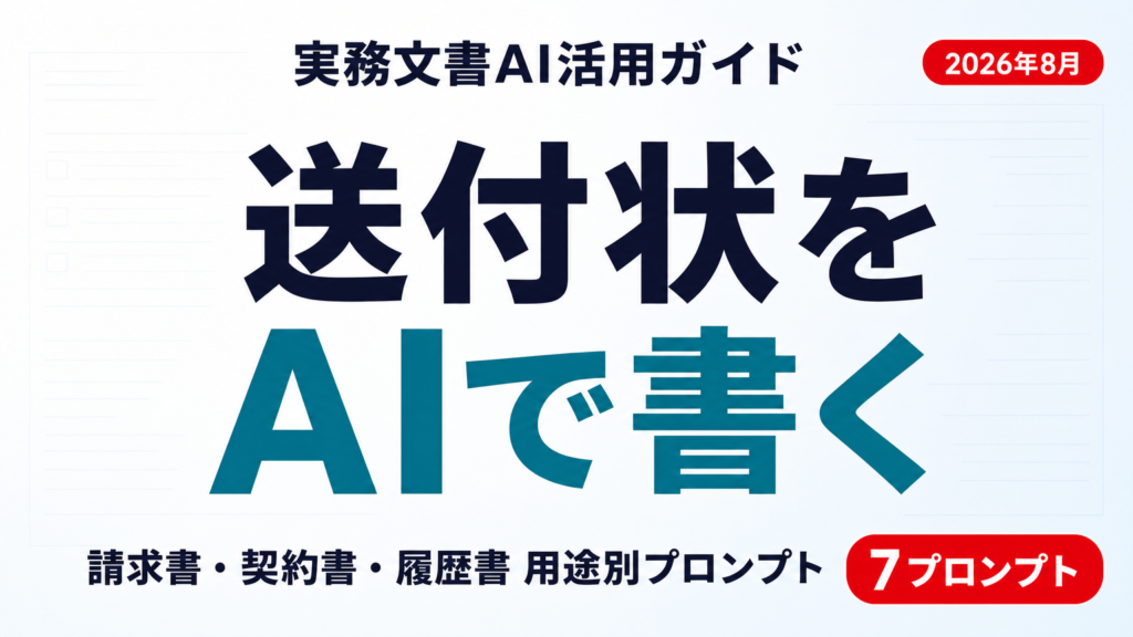 AIで送付状（添え状）を書く方法｜プロンプトとテンプレ【2026年8月】