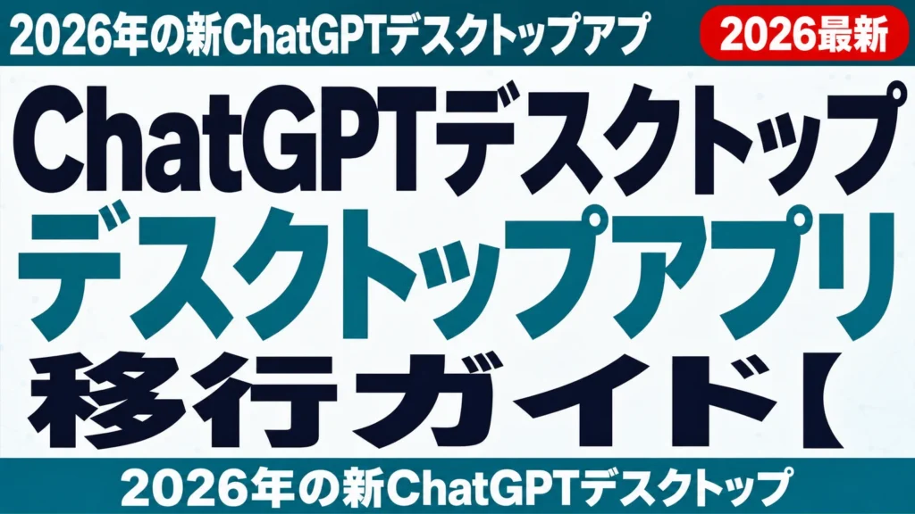 ChatGPTデスクトップアプリ移行ガイド【2026年8月】