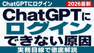 ChatGPTにログインできない原因と対処法【2026年8月】
