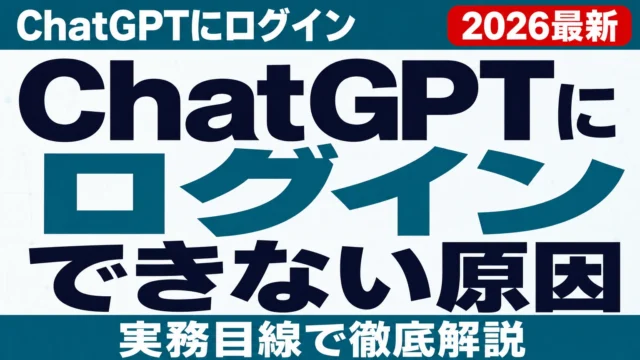 ChatGPTにログインできない原因と対処法【2026年8月】
