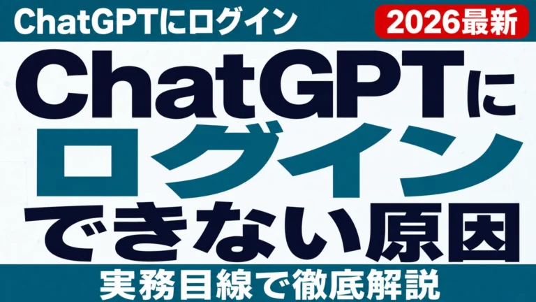 ChatGPTにログインできない原因と対処法【2026年8月】