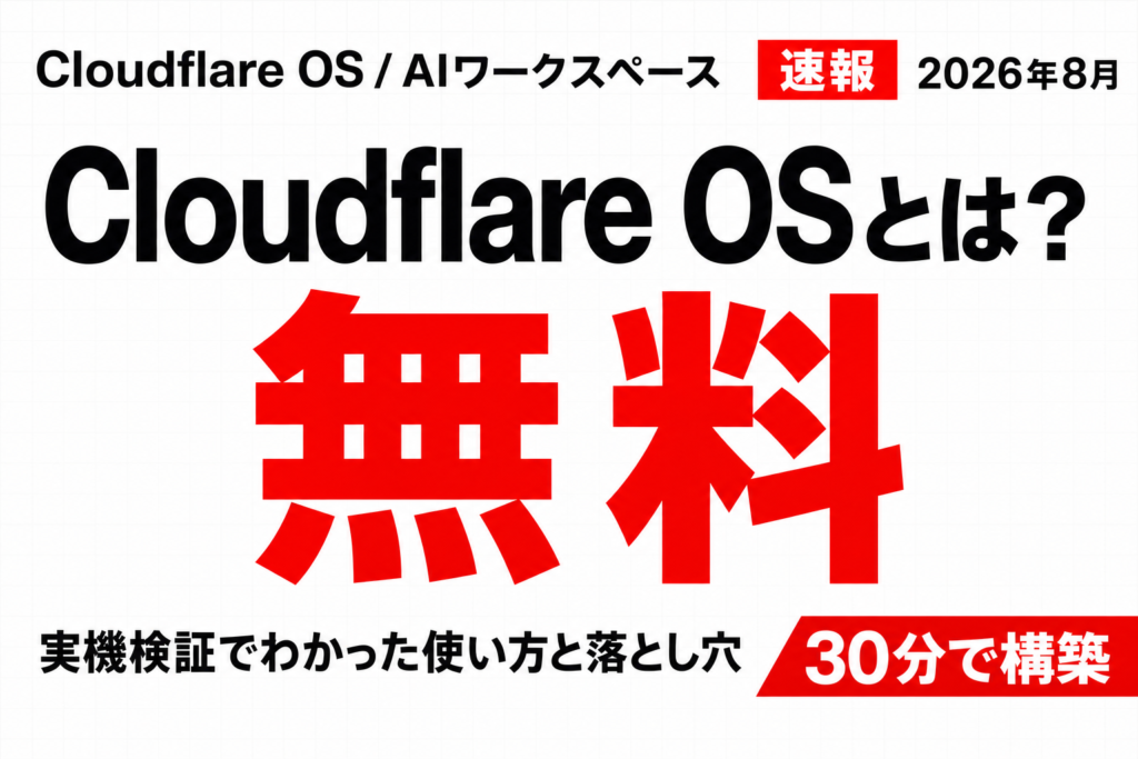 Cloudflare OSとは？無料AIワークスペースの使い方【2026年8月】