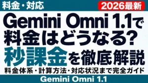 【2026年8月】Gemini Omni 1.1 Flash提供開始｜料金・対応