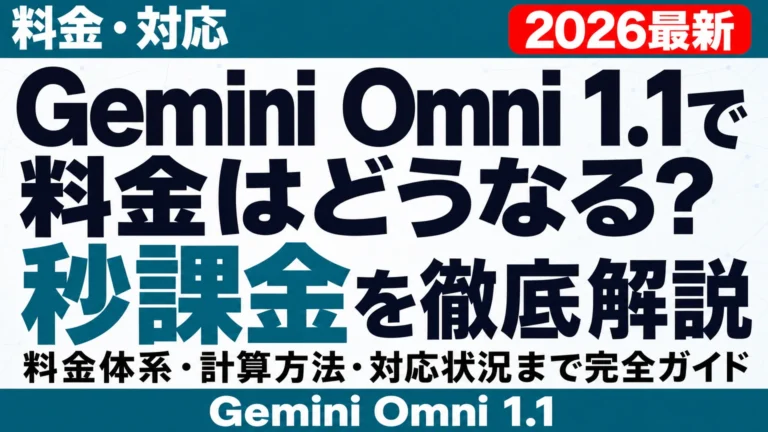 【2026年8月】Gemini Omni 1.1 Flash提供開始|料金・対応