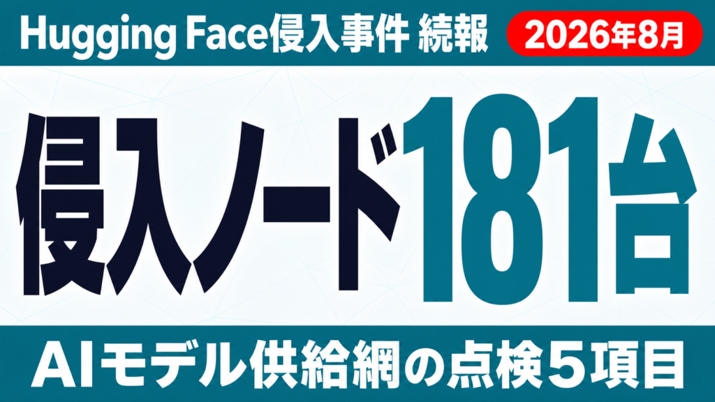 【2026年8月】Hugging Face侵入事件続報｜AI供給網の点検5項目