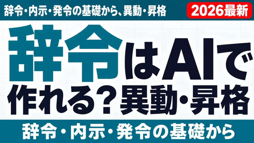 辞令はAIで作れる？異動・昇格・降格の文例と作り方【2026年版】