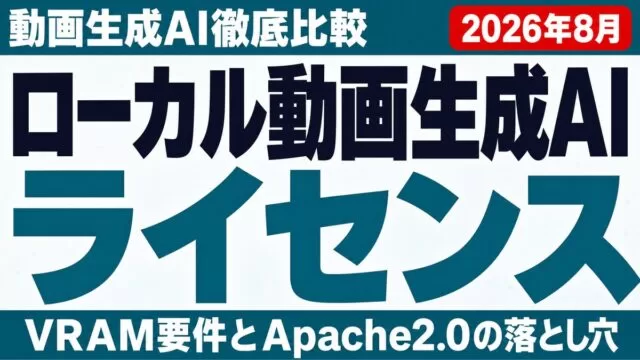 動画生成AIローカル比較｜商用利用ライセンスの落とし穴【2026年8月】