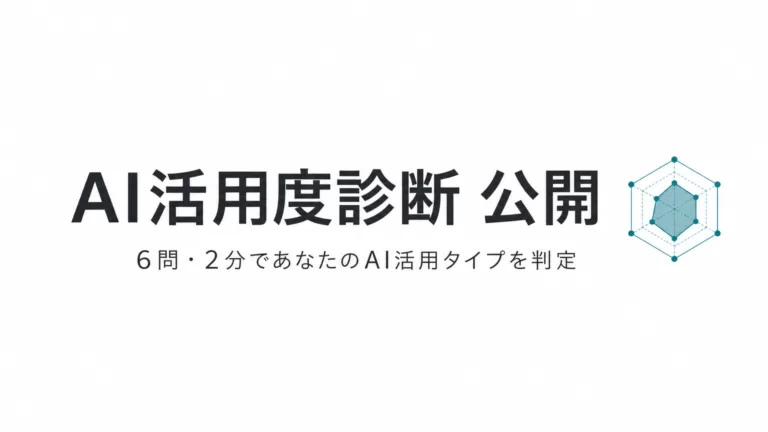 仕事のAI活用度を2分で判定する無料ツール「AI活用度診断」を公開しました