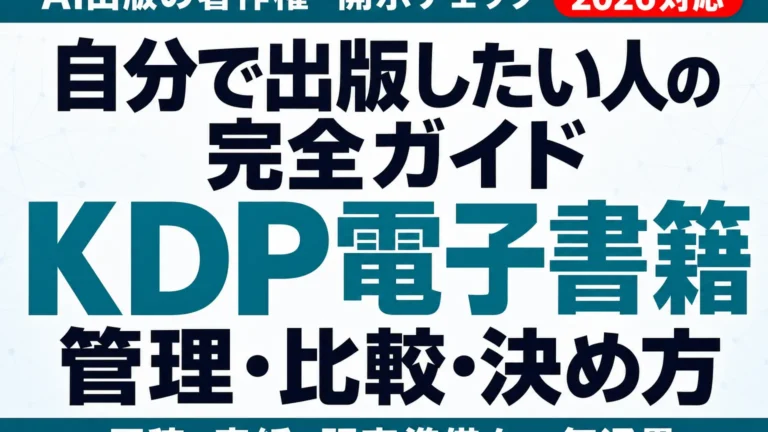 KDP電子書籍をAIで作る手順｜著作権と出版準備【2026】