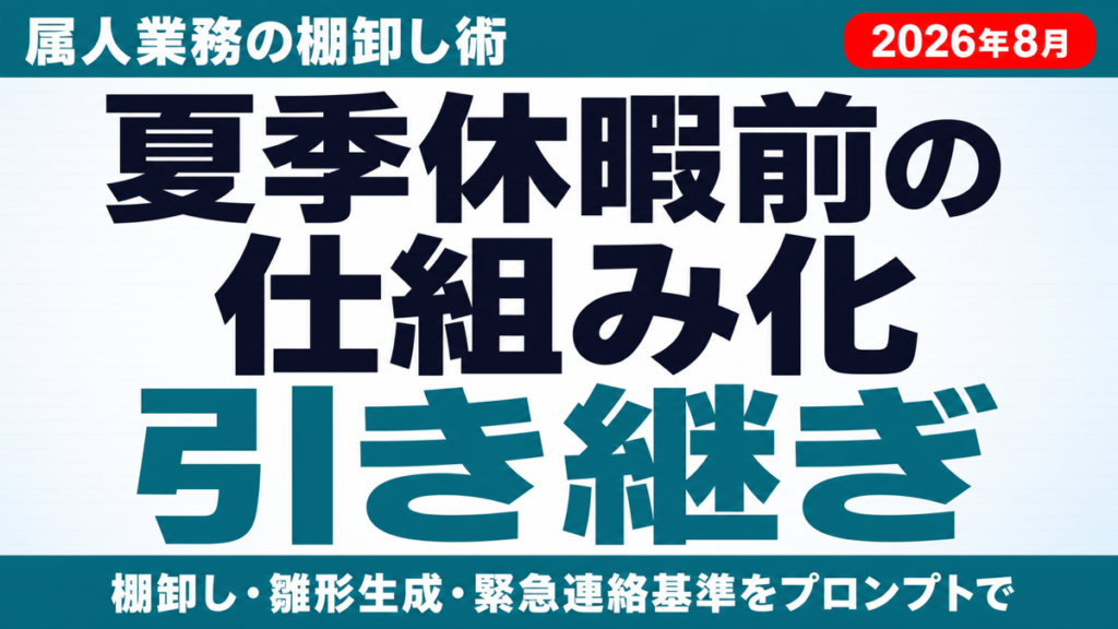 夏季休暇前の引き継ぎをAIで仕組み化する5つの手順