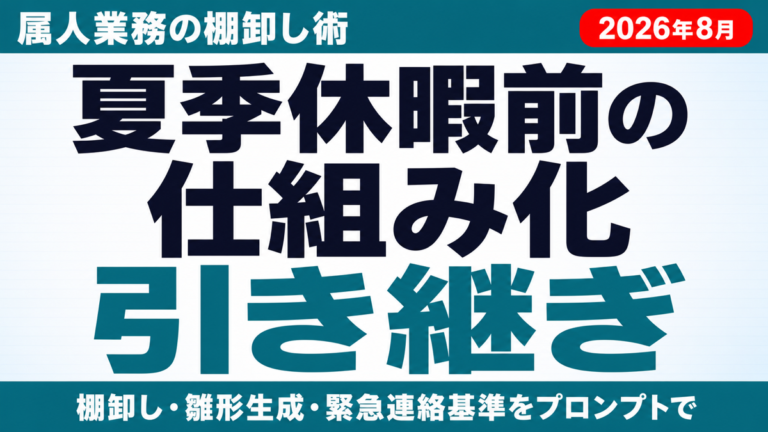 夏季休暇前の引き継ぎをAIで仕組み化する5つの手順