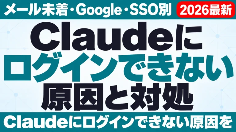 Claudeにログインできない原因と対処｜メール未着・Google・SSO別