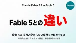 Fable 5.1とFable 5の違い｜比較表と移行判断【2026年9月】
