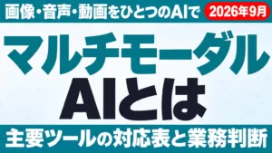 マルチモーダルとは｜AIの意味・業務での使い方【2026年9月】