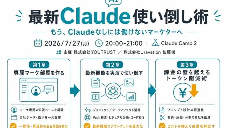 YOUTRUST「ClaudeCamp|0からわかるClaude講座」に代表・佐藤傑が登壇しました