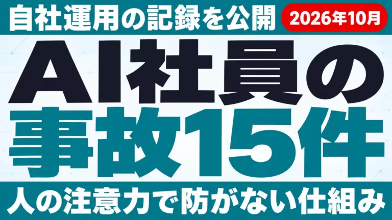 AI社員の事故15件と再発防止の仕組み｜自社運用の記録【2026年10月】